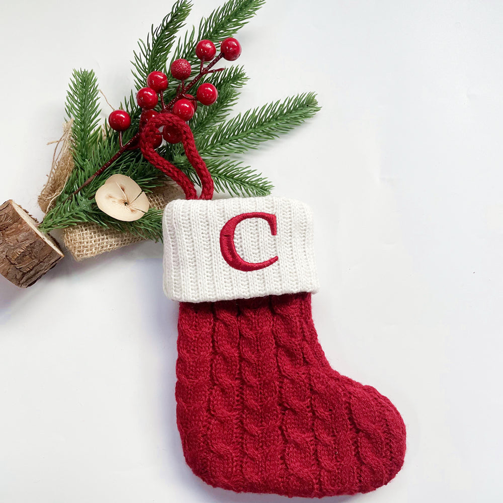 Monogrammed Holiday Knit Stockings