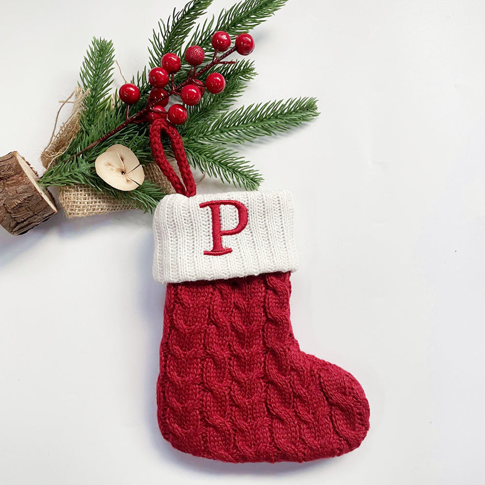 Monogrammed Holiday Knit Stockings