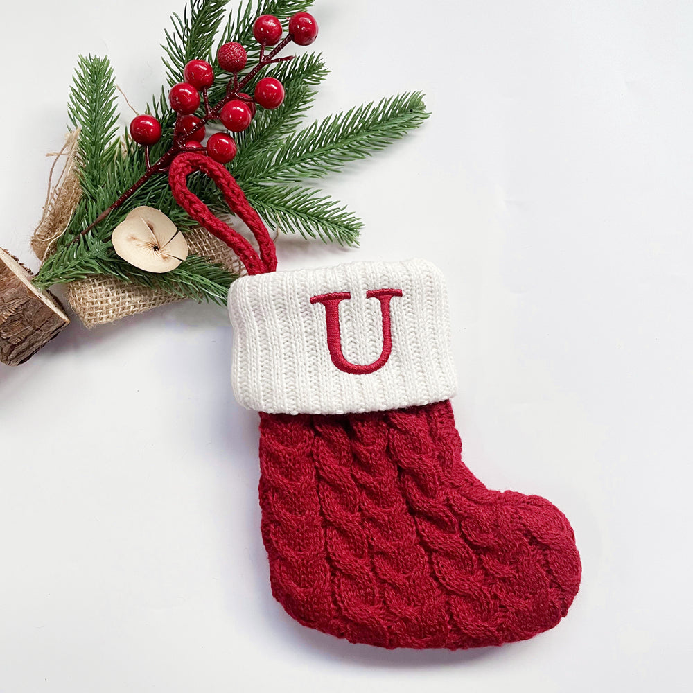 Monogrammed Holiday Knit Stockings