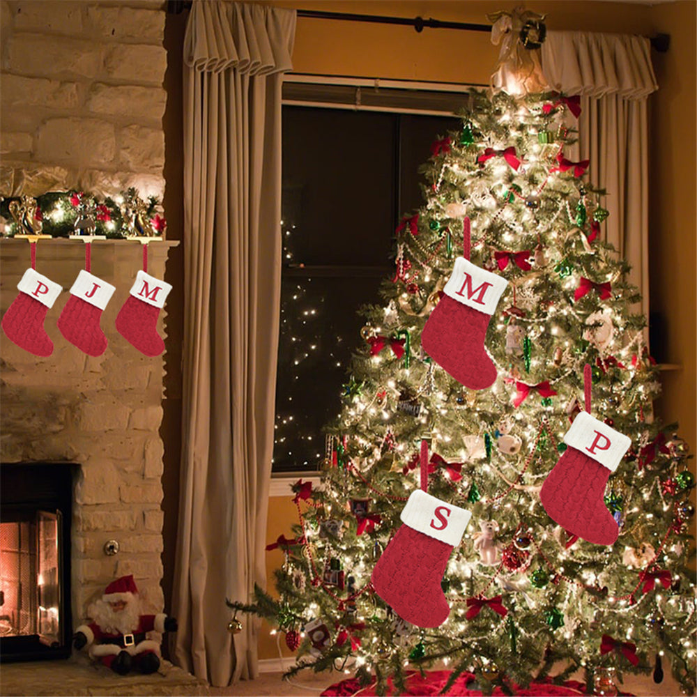 Monogrammed Holiday Knit Stockings