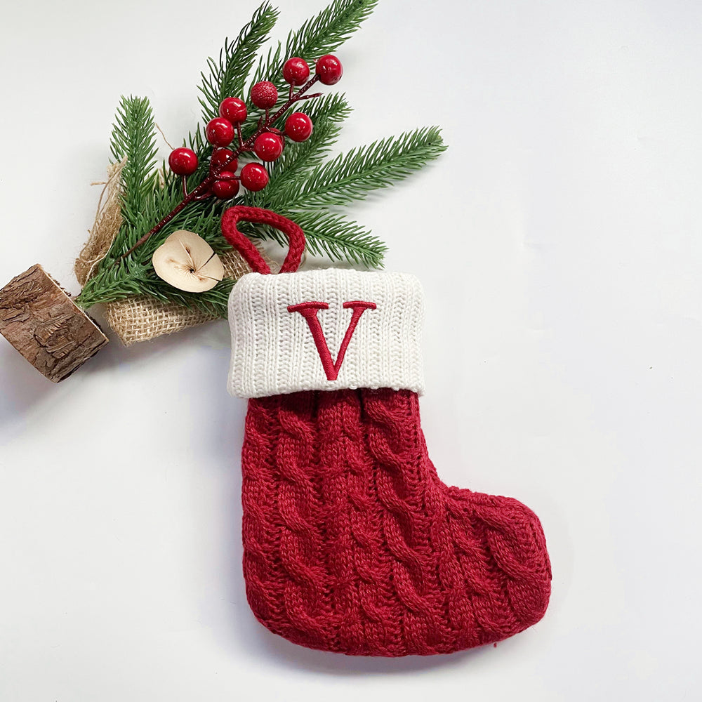 Monogrammed Holiday Knit Stockings