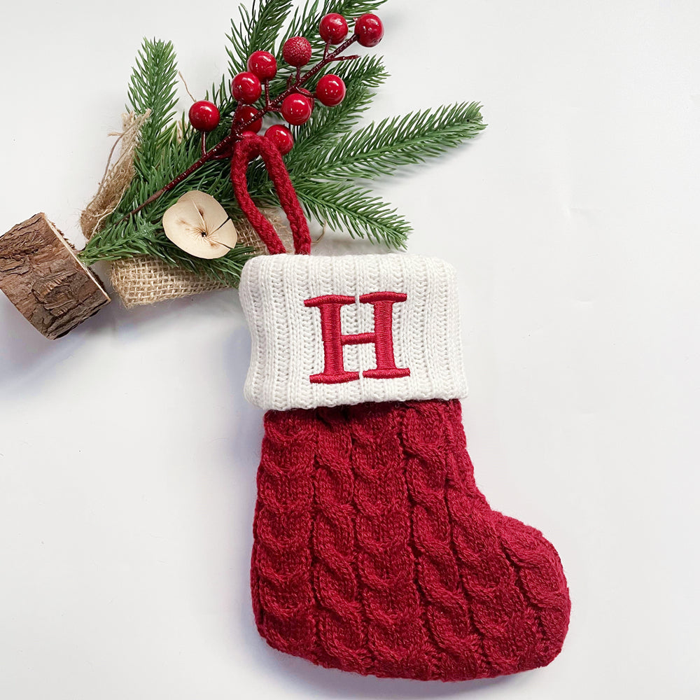 Monogrammed Holiday Knit Stockings