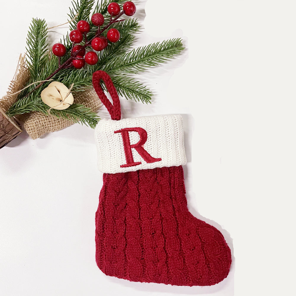 Monogrammed Holiday Knit Stockings