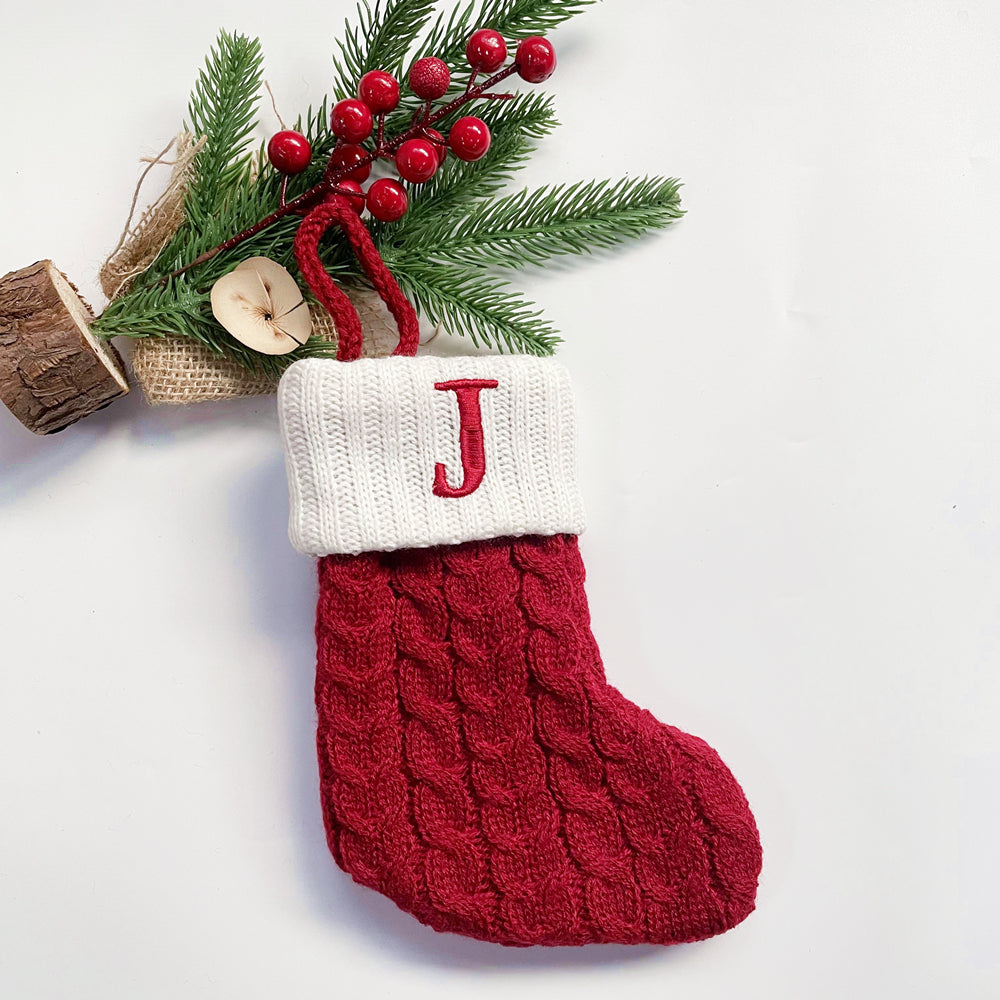 Monogrammed Holiday Knit Stockings