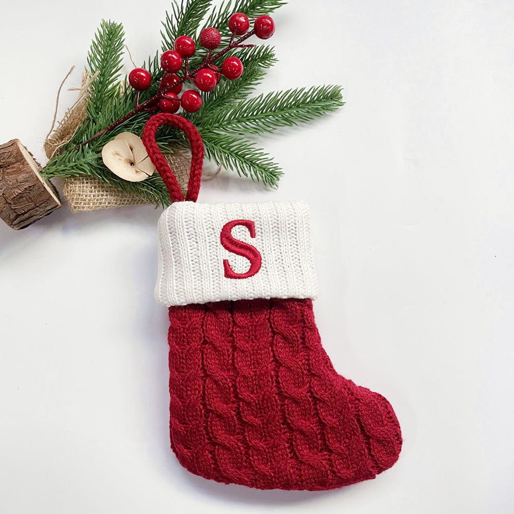 Monogrammed Holiday Knit Stockings