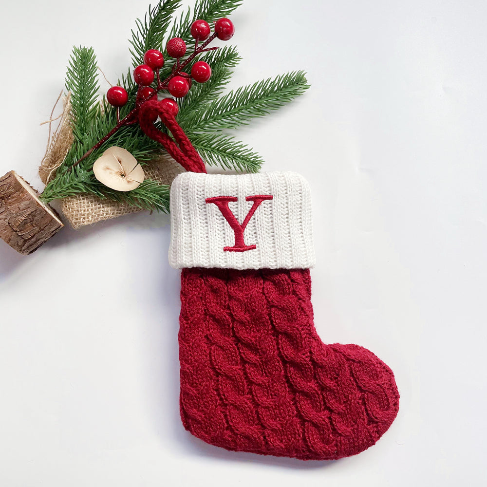 Monogrammed Holiday Knit Stockings