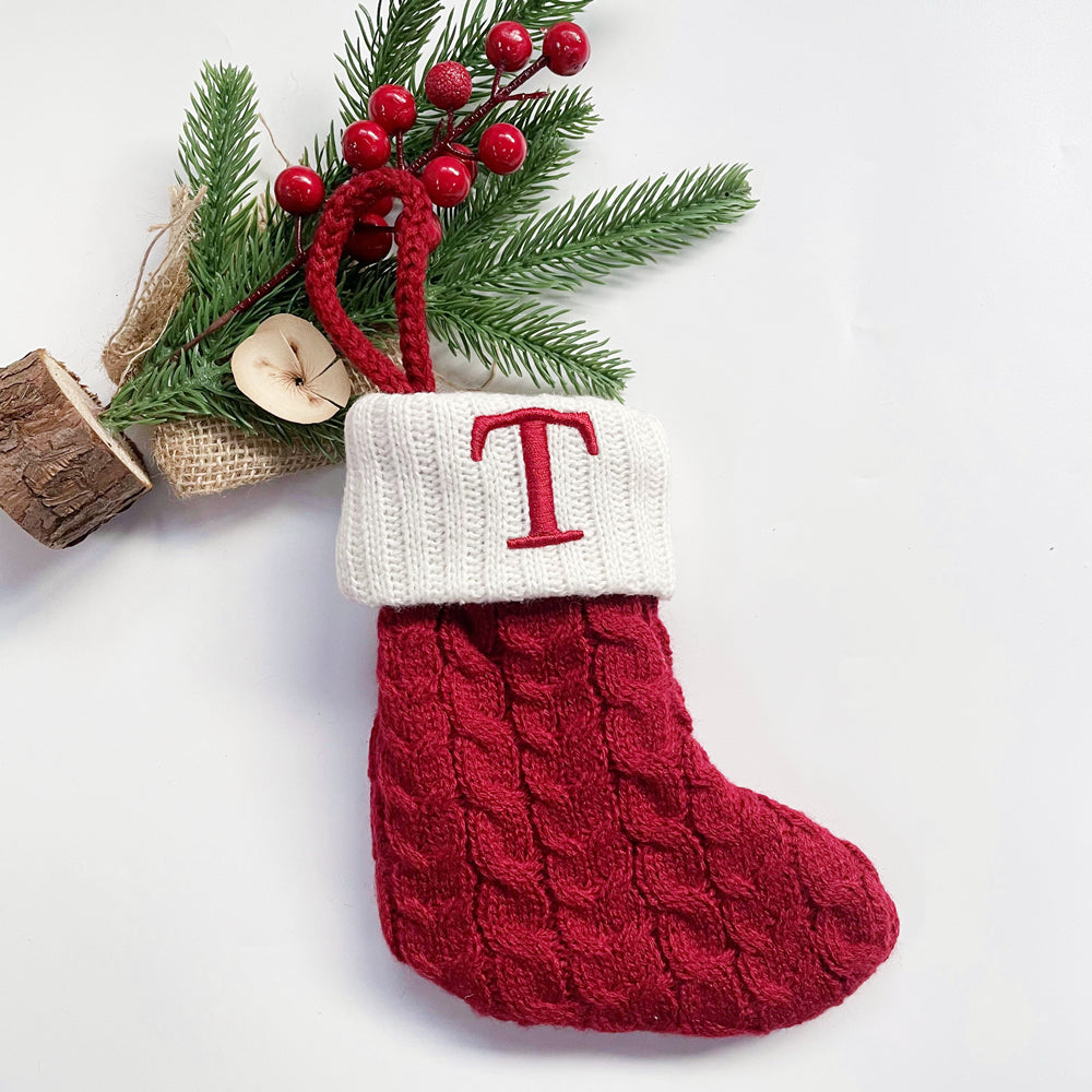Monogrammed Holiday Knit Stockings