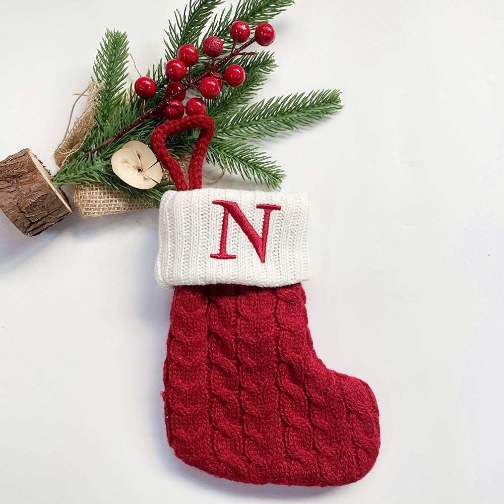 Monogrammed Holiday Knit Stockings