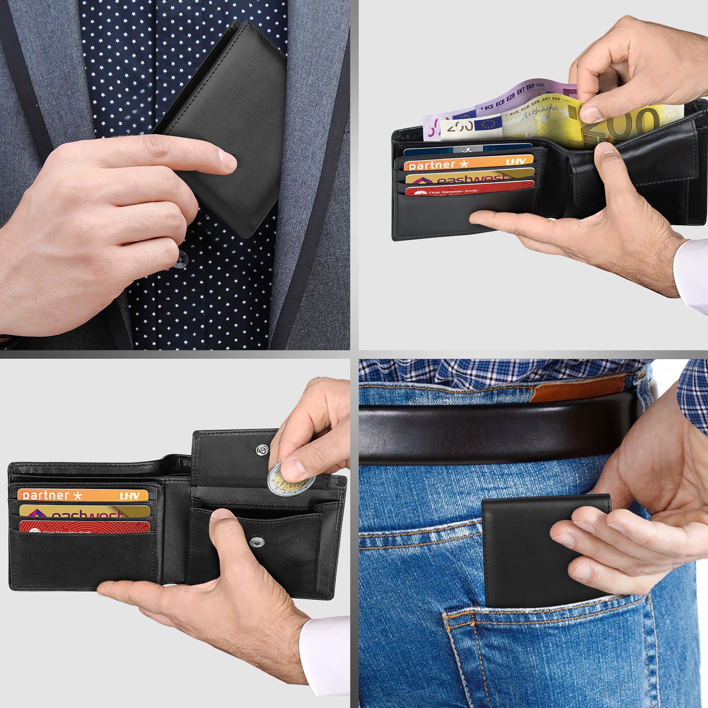 Secure Slim Leather RFID Men's Wallet